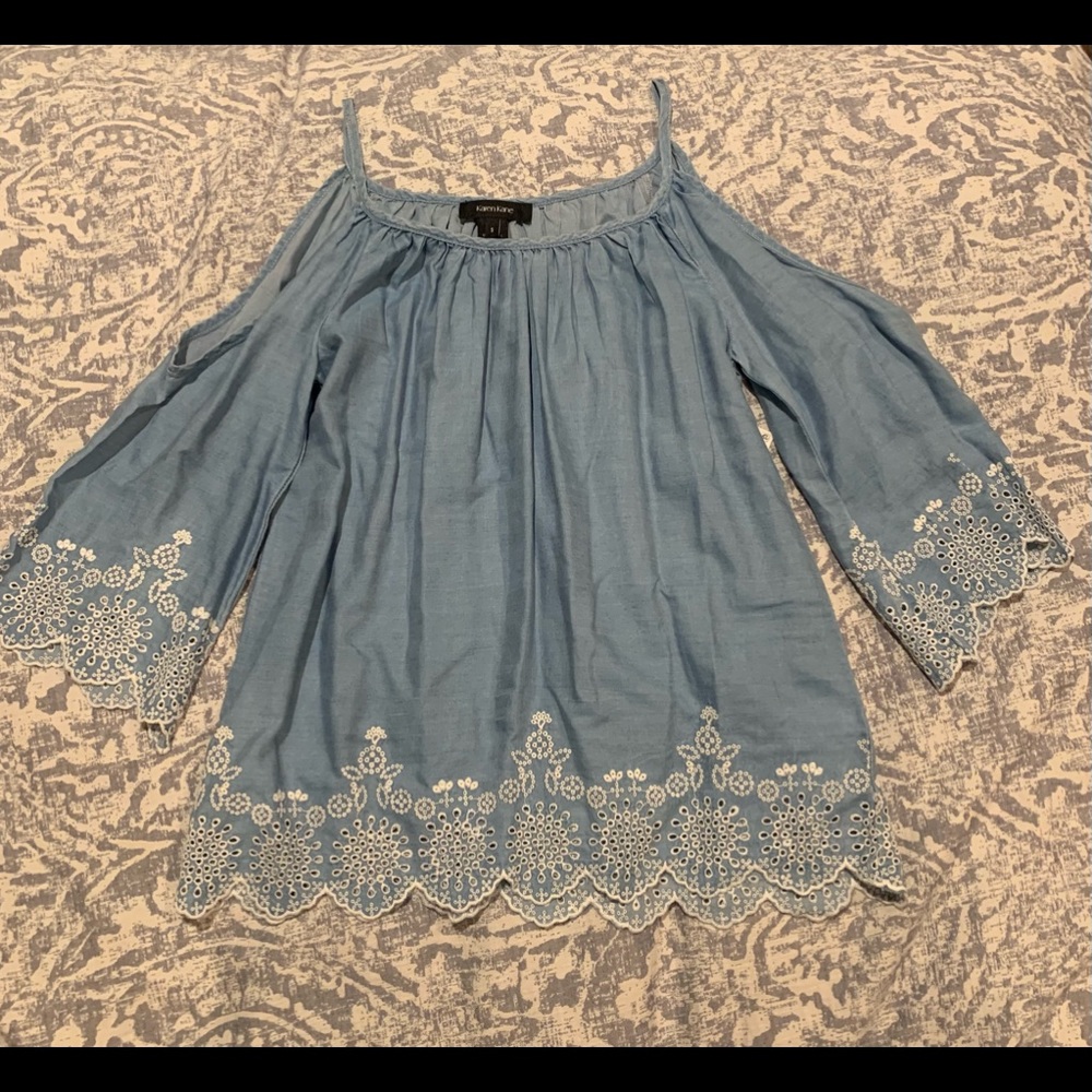 Karen Kane cold shoulder Jean shirt